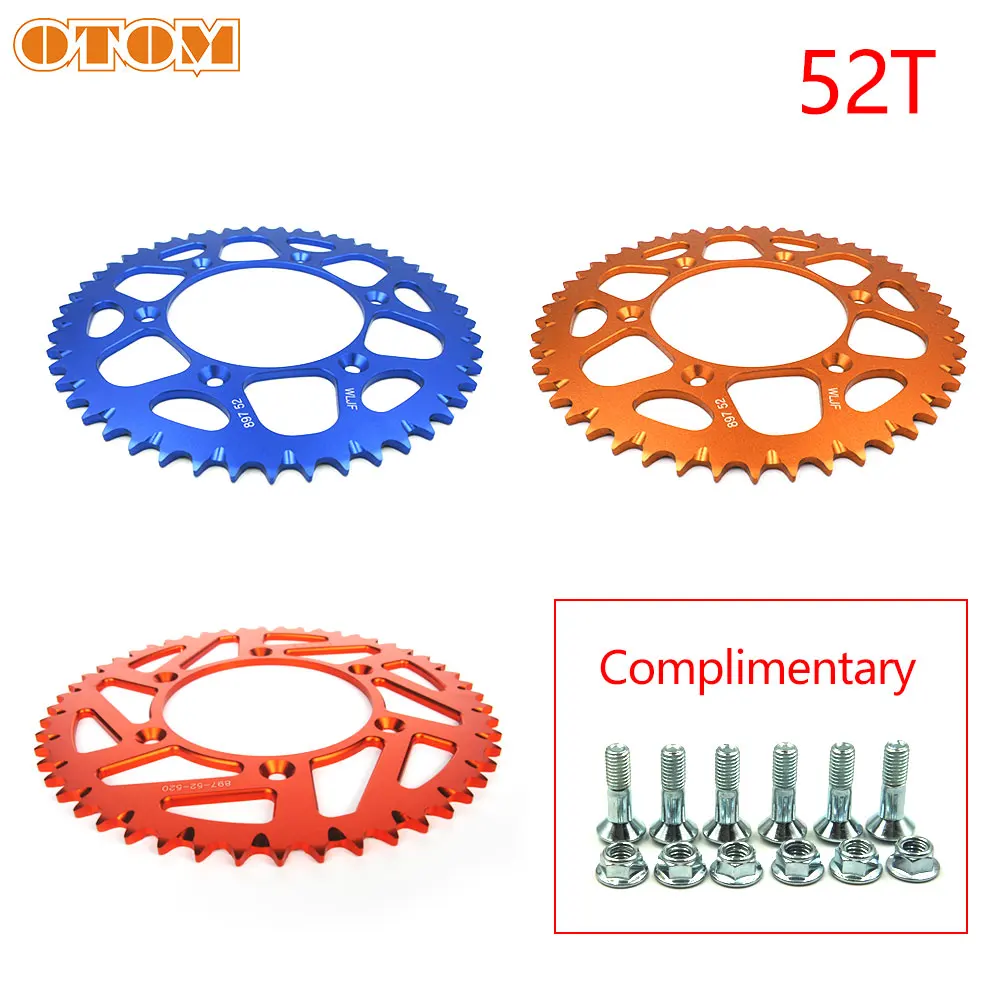 Задняя цепная Звездочка OTOM 52T с винтами для цепи мотоцикла KTM EXC EXCF SX XCW XCFW MXC HUSQVARNA FC