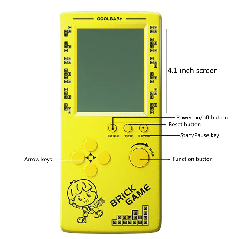 4.1 Inch Large Screen Tetris Game Console Children's Nostalgic Puzzle Handheld Portable | Игровые приставки и видеоигры