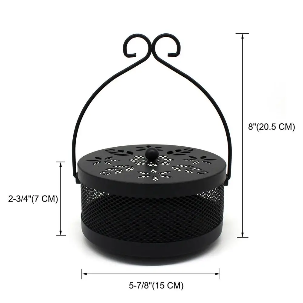 Металлическая огнестойкая курильница с крышкой и ручкой в стиле ретро | Дом сад