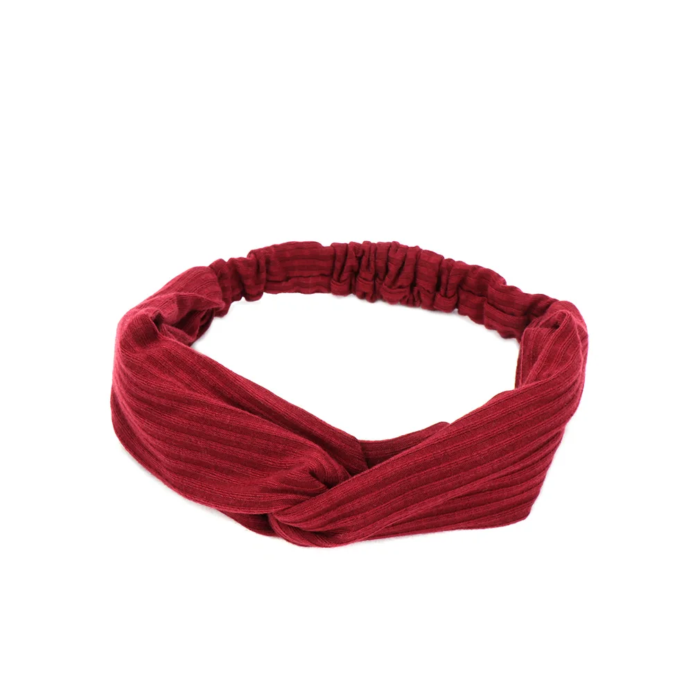 wine red 25 стилей, модная женская замшевая повязка на голову с бантом, винтажные резинки для волос с перекрестным узлом, тюрбан для девушек, повязка на голову, аксессуары для волос - Цвет: wine red