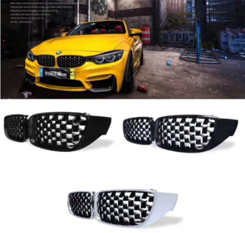 Пара передняя ноздри для BMW 4 серии F32 M3 M4 Алмазная решетка Метеор Стиль переднего