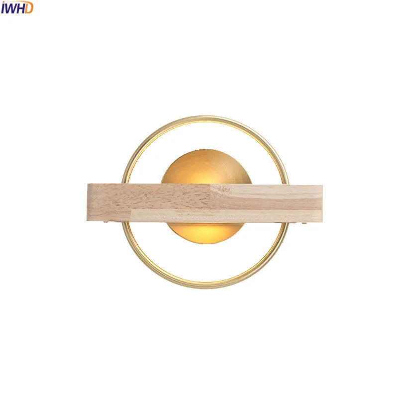 

Modern Nordic Wall Lamps Wooden Copper Wall Lights Creative Wandlamp Bedroom Light Mirror Light For Home Decoration Bar Cafe