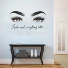 Пользовательский текст Maky Up Наклейка на стену для салона красоты брови ресницы Наклейка на стену ресницы бара Декор винил водонепроницаемый ov492