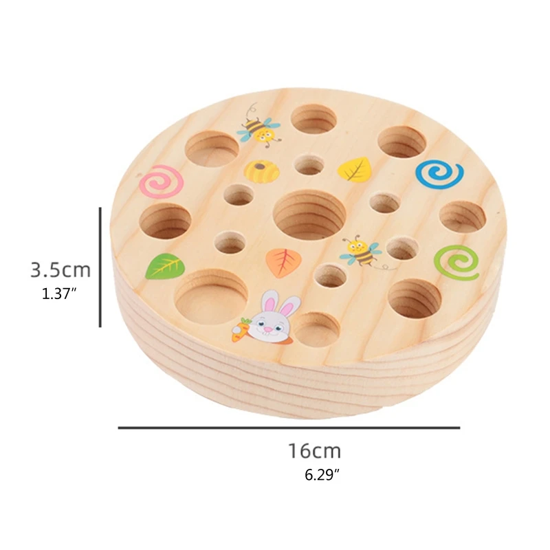 

OOTDTY 1set Colorful Kids Magnetic Pull Mushroom Bird Catch Worm Home Puzzle Game Early Education Toy