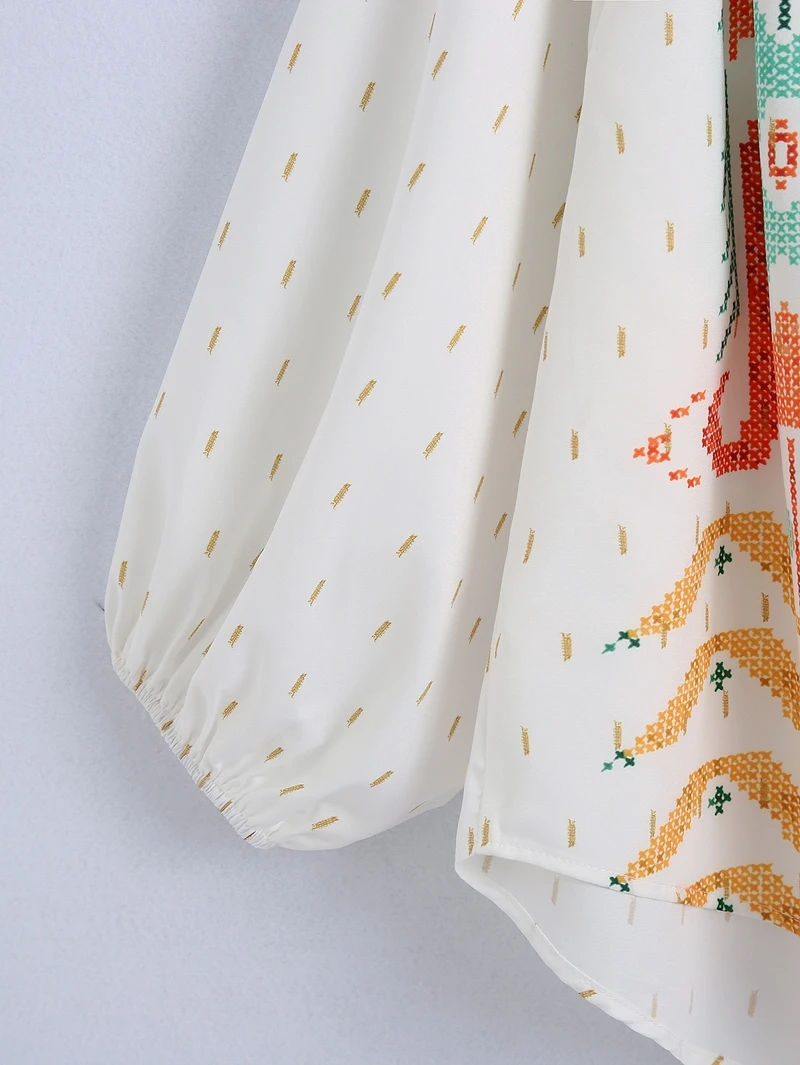 

Women Prints Shirt Autumn 2021 New Fashion Full Sleeve Oversized Top Female Loose Blouse