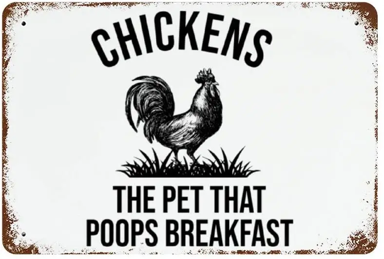 Цыплята питомец который какает завтрак металлические жестяные знаки забавные