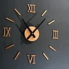3d-часы настенные большого размера, акриловые зеркальные наклейки с римскими цифрами, Современные Кварцевые украшения сделай сам для гостиной, встреч