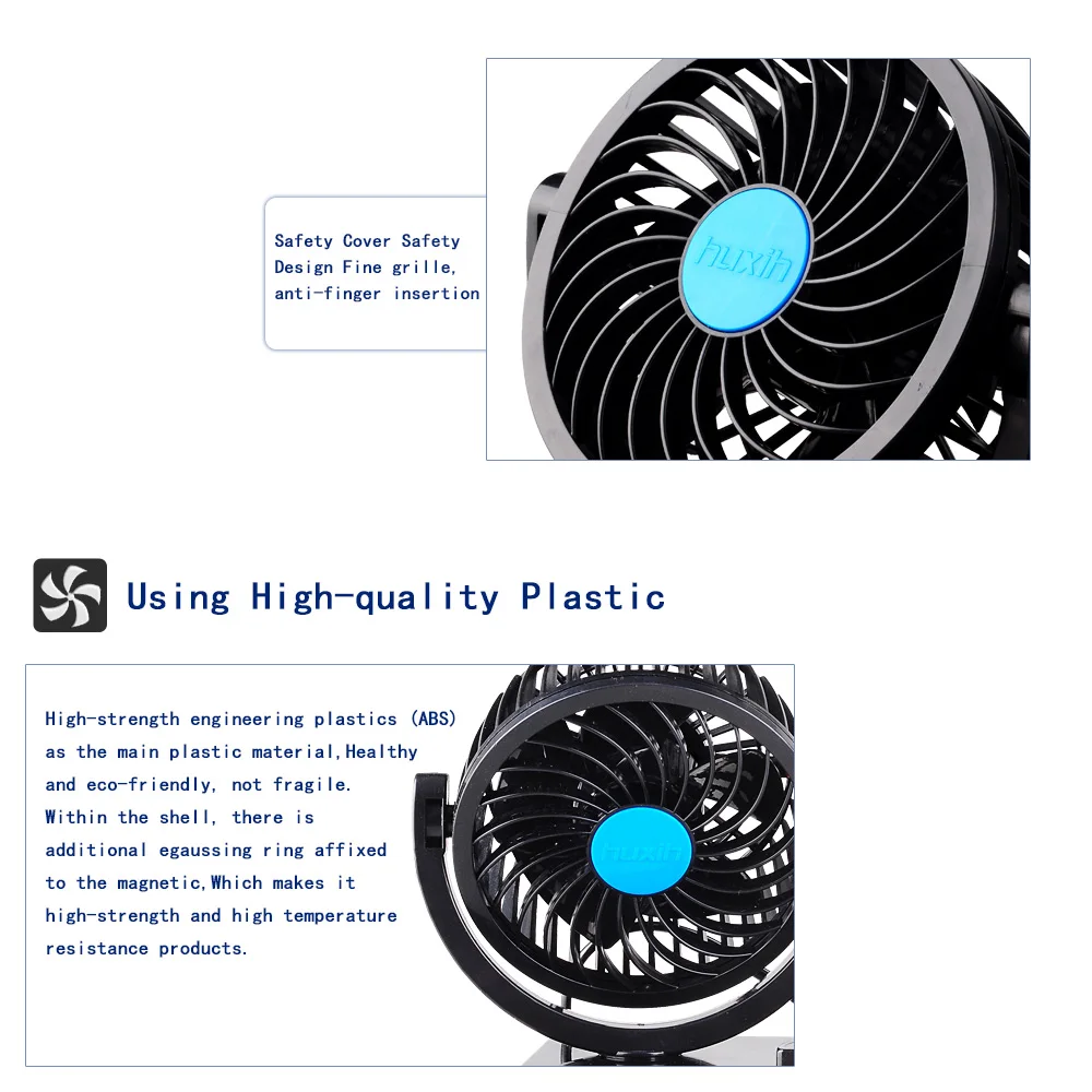 

Car Cooling Dual Head Fans Interior Accessories 360 Degree-Round Car Cooling Swing Fan 12V/24V