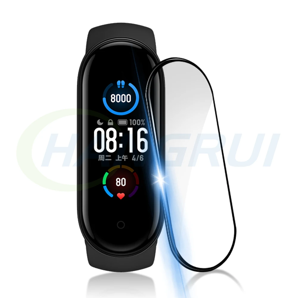 Защитная пленка для экрана Xiaomi Mi band 6 5 полное покрытие Защитное стекло XioMi Miband