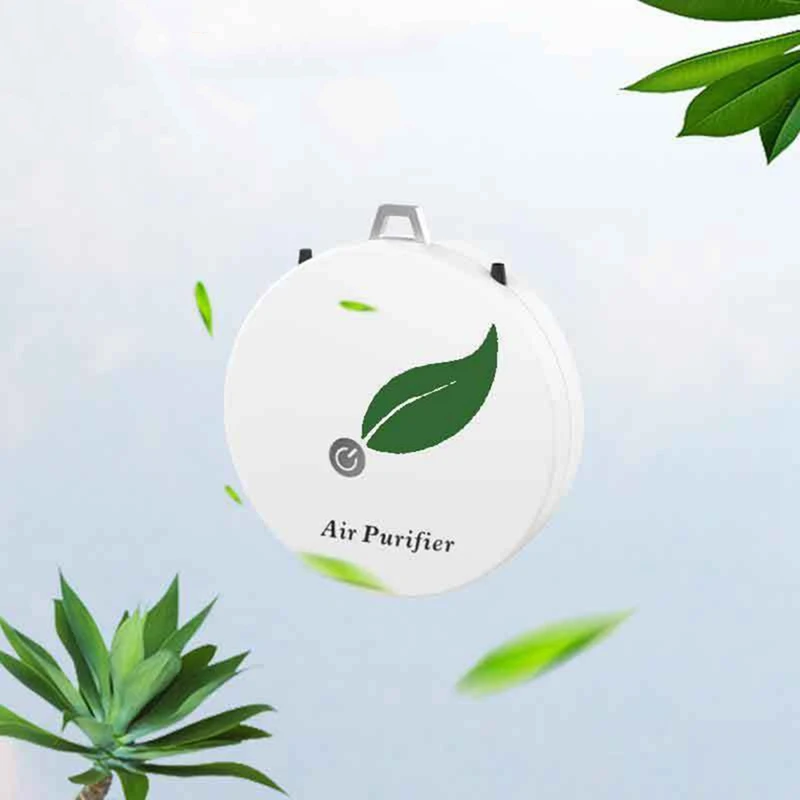

2Pcs USB Portable Wearable Air Purifier, Personal Mini Air Necklace Negative Ion Air Freshener - No Radiation Low Noise