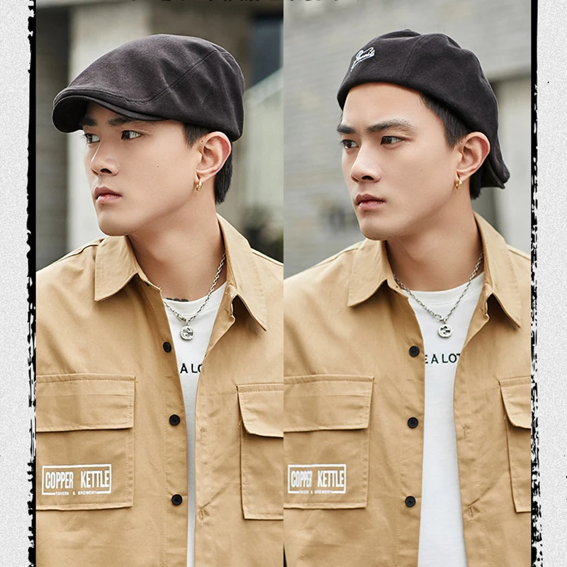 2021 Летняя мужская модная хлопковая кепка берет газетчика весна осень ретро Кепка