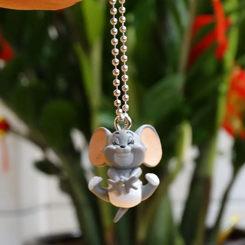 

5Pcs/Set kawaii Tom cat toy Jerry Mouse Keychain pendent Action Mini figure Key Ring Fancy Toy Gift For girl Friend