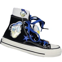 black high top canvas shoes cute cartoon ladies vulcanized single shoes customized trend casual shoes large size 35 44