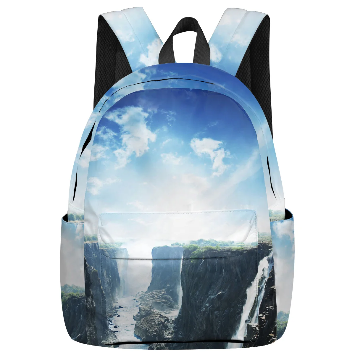 Клифф водопад красивые речные деревья небо рюкзак с облаками для подростков