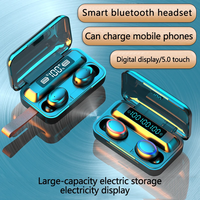 TWS Bluetooth 5 0 наушники 2200 мАч зарядная коробка беспроводные 9D стерео спортивные