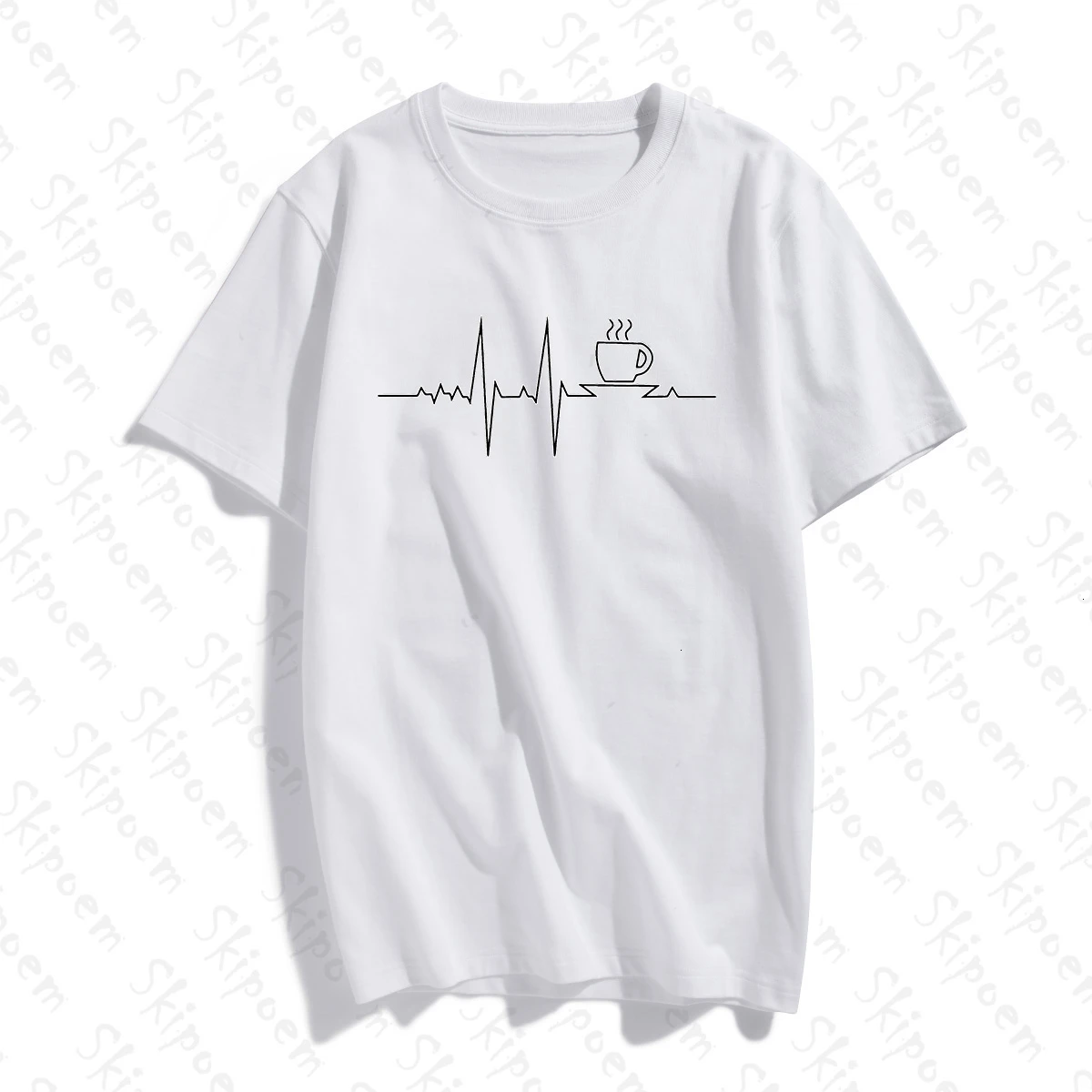 Женская футболка с короткими рукавами кофейного цвета eкг в Корейском стиле