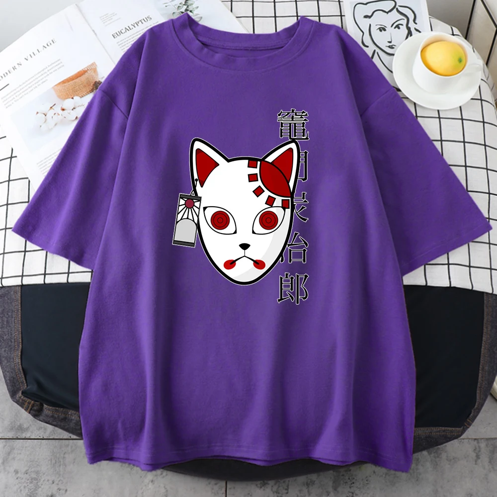 

Demon Slayer Cute Kawaii Women's Tee Shirt Hip Hop Loose Streetwear 2021 Summer Fashion Tops White Basics Black T-Shirt Women