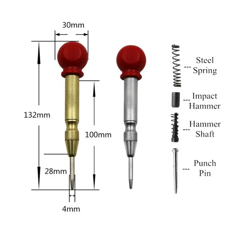 

5inch Automatic Center Pin Punch Tools Strike Spring Loaded Marking Starting Holes Center Drill Bit
