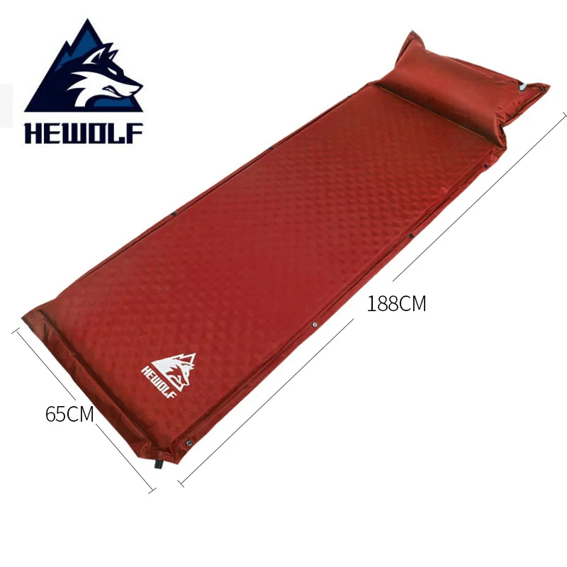 Red Single HEWOLF 2+ 1 сплайсированные уличные толстые 5 см автоматические надувные подушечки для уличной палатки походные коврики кровать матрас 2 цвета - Цвет: Red Single