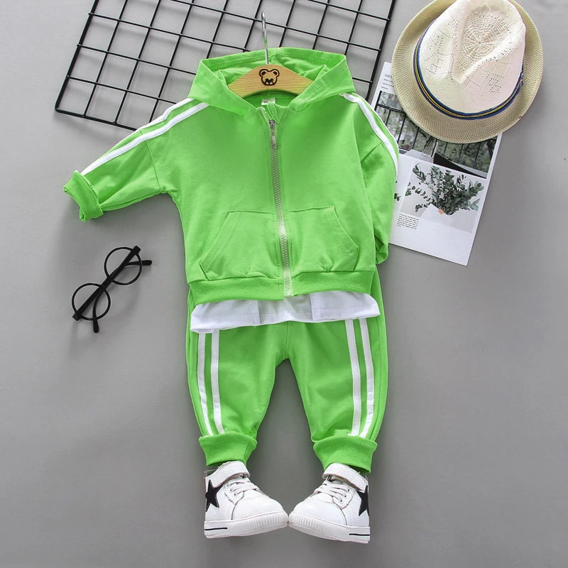 New Spring Autumn Baby Clothes Children Boys Girls Zipper Hooded Pants 2Pcs/sets Toddler Active Clothing Infant Kids Tracksuits