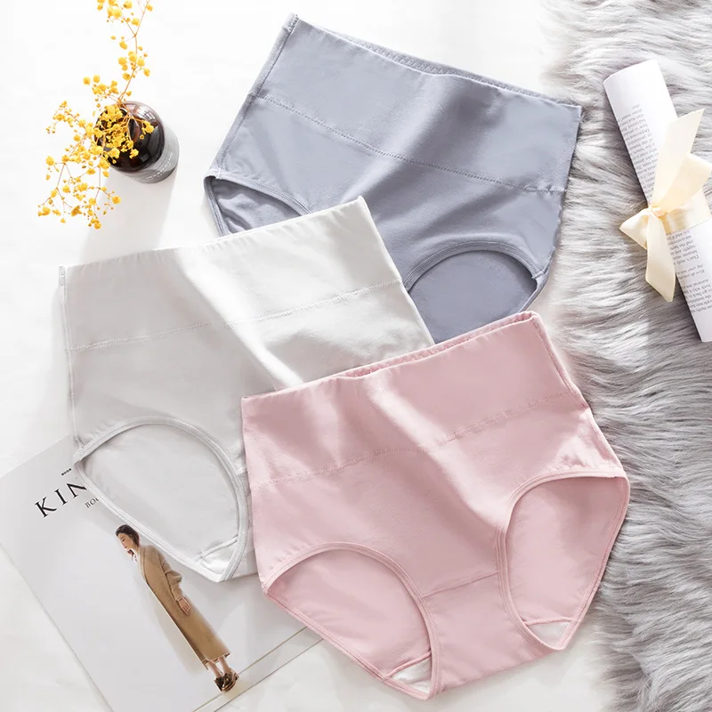M ~ 2XL размера плюс зимняя Трусики с высокой талией трусы антибактериальные