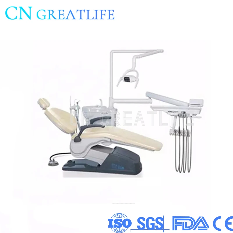 Luxury Dental Unit Chair Dental Chair with Operating Light Lamp Spittoon and Tray Price of Dental Chair