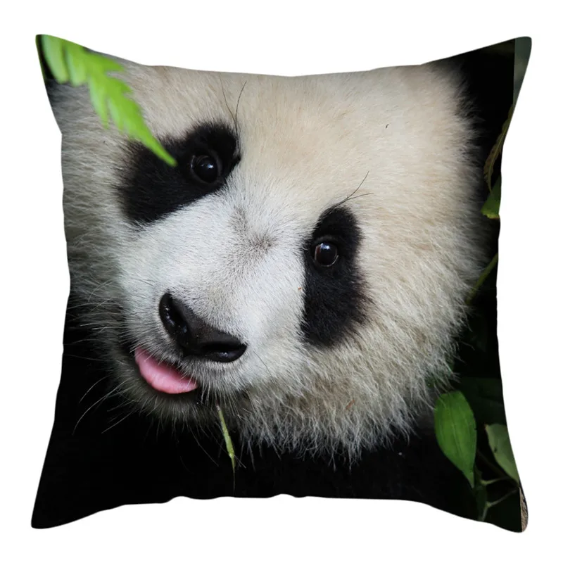 Fubatacchi Милая панда фото наволочки Рождество Новый год декор для дома дивана