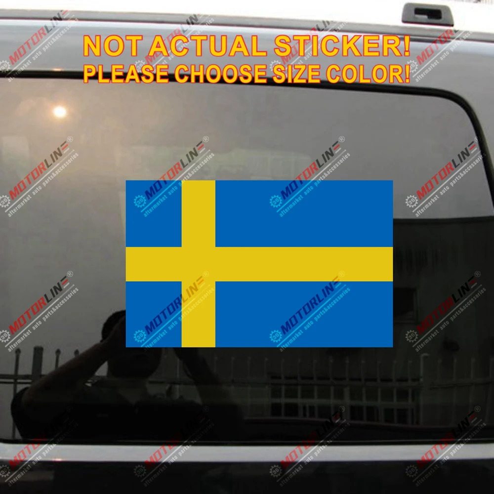 Флаг Швеции Шведский флаг наклейка Виниловая светоотражающая глянцевая