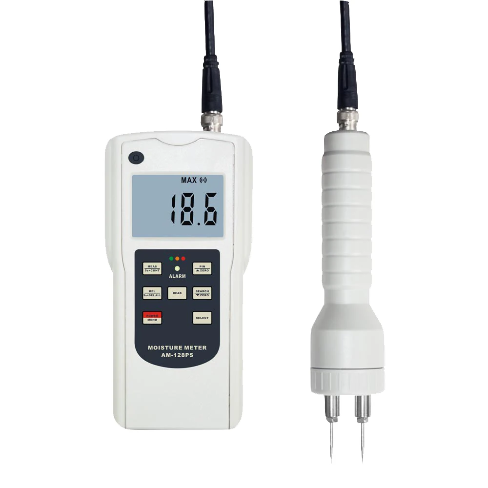 

AM-128PS Multifunction Moisture Meter With Two measurement modes For Wood Tobacco Cotton Paper Soil Tester