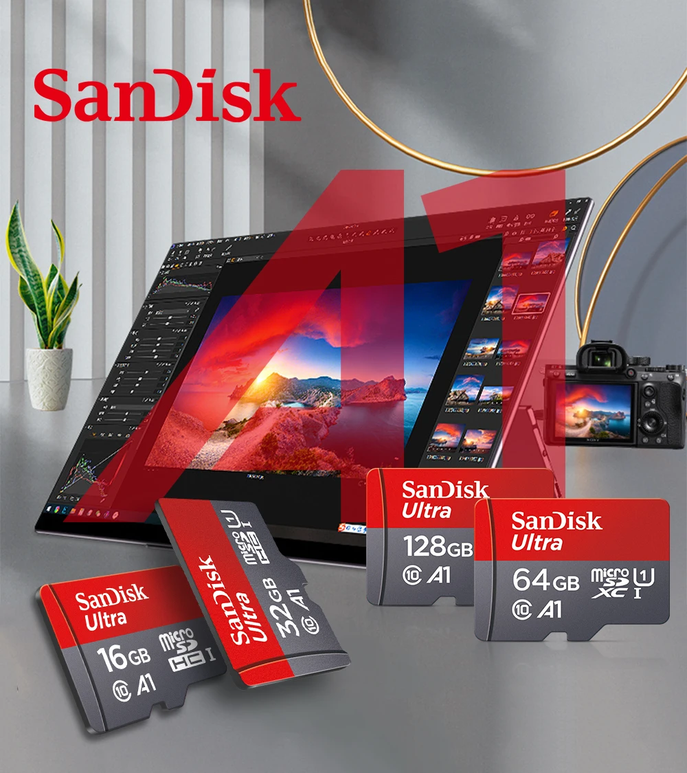 

Sandisk Ultra Micro SD 128GB 64GB 32GB 200GB 256GB 400GB Memory Card 16GB microsd card TF/SD Flash Card C10 for Phone UAV GPS