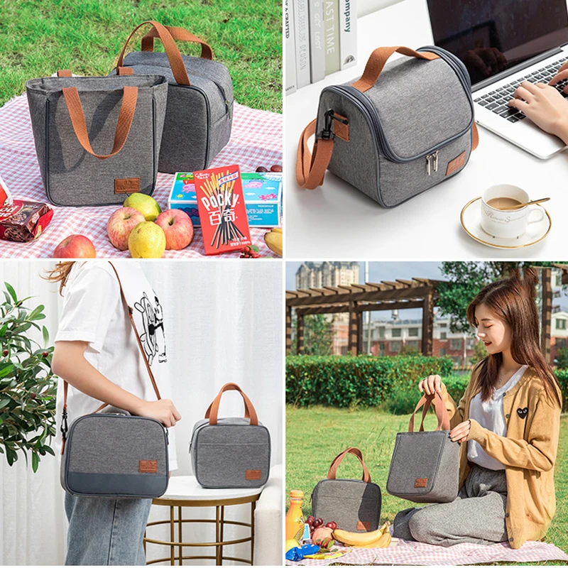 

Insulated Thermal Lunch Cooler Box Bag With Front and Inner Mesh Pocket Gifts for Adults Women Men Work