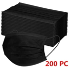 10200 шт. одноразовая маска для рта, Пылезащитная черная маска для косплея на Хэллоуин, 3-слойная Нетканая респираторная маска, маска с фильтром, Mascarilla