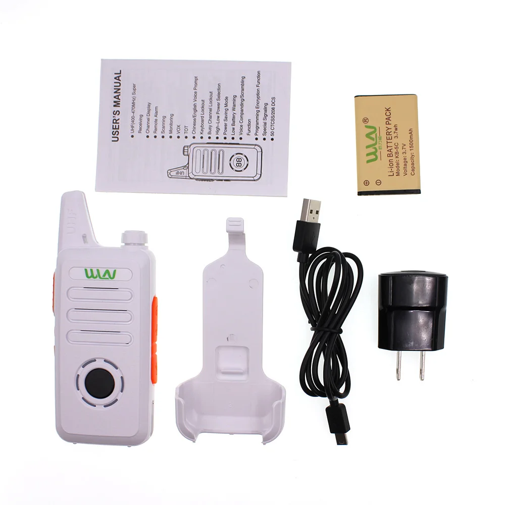 Мини рация WLN KD C1 Plus UHF 400 470 МГц 16 каналов двухстороннее радио FM приемопередатчик