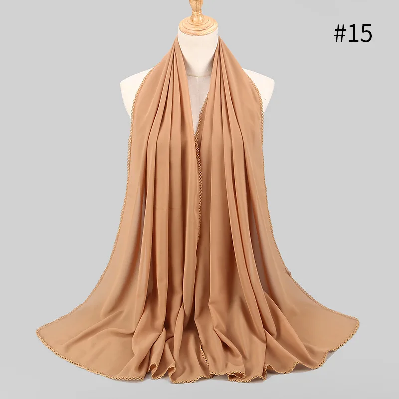 

Malaysia Style Scarf Chiffon Scarf Solid Color Turban Fashion Headscarf Women Girls Shawl 2021 New