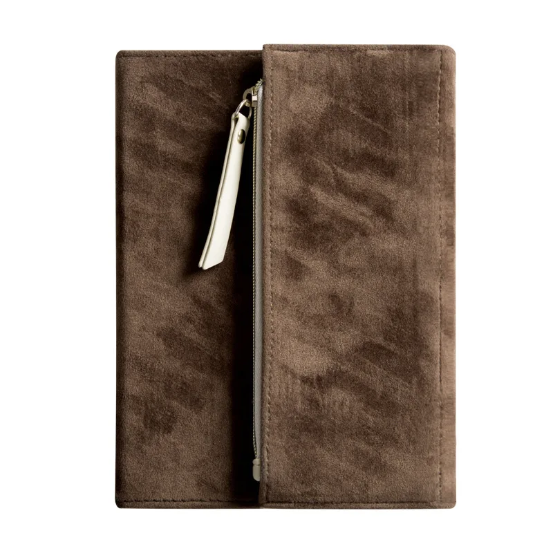 Diary Notebook Pencil case Tri-fold Portable B6 Velvet Office School Supplies Storage Bag Travel Journal Stationary Gift