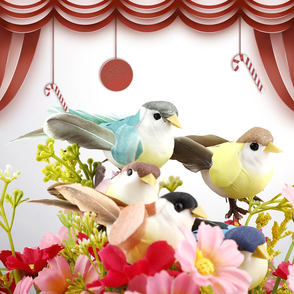 12 шт. искусственный Воробей птицы перо Рождество Свадьба искусственные дерево