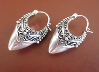 vintage ethnic style metal openwork flower flower earrings bohemian carved earrings