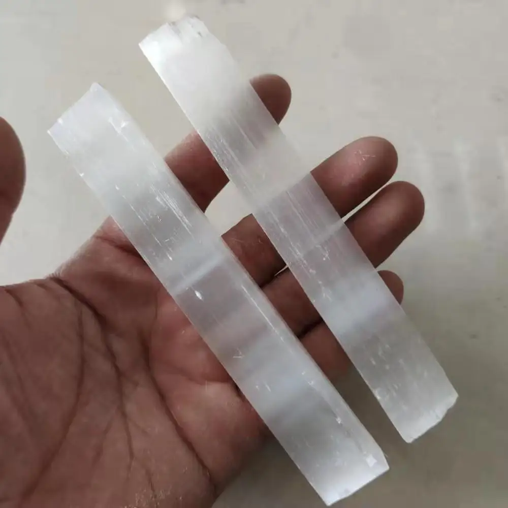 

4.5" Natural Selenite Sticks Wands Rough Gypsum Crystal Witchcraft Stone Raw Specimen
