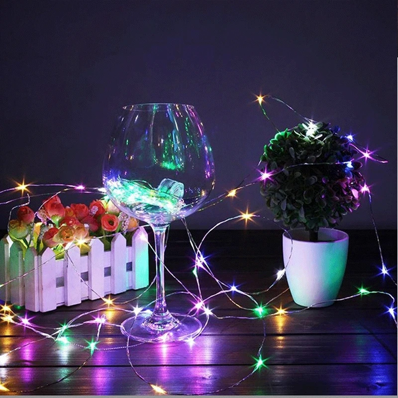 Светодиодная гирлянда из медной проволоки 1 м 2 сказочное декоративное