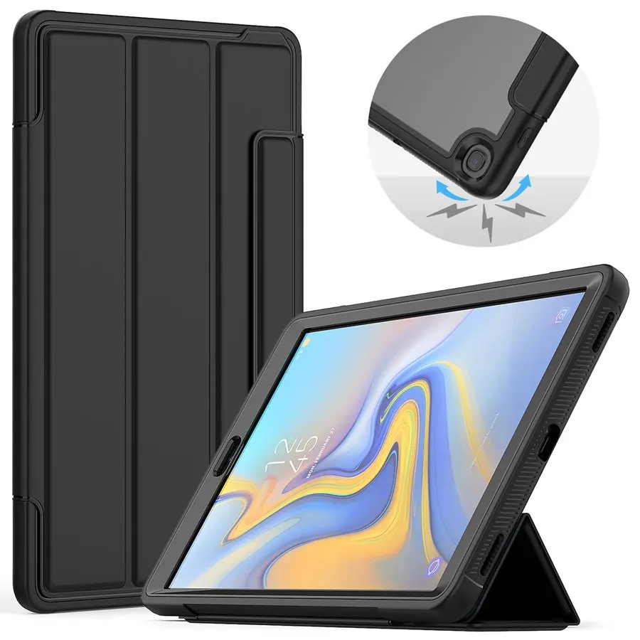 

Clear Hard back PC Folio Protective Stand Case Smart Cover Auto Sleep/Wake for Samsung Galaxy Tab A 10.1"2019 T510/ T515/ T517