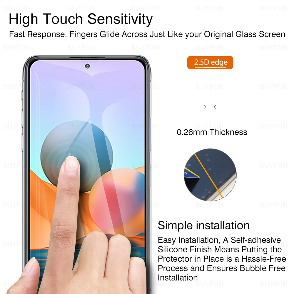 for readmi note 10 pro glass tempered glasses for xiaomi redmi note 10 note10 pro glas anti-scratch screen protectors film 2pcs