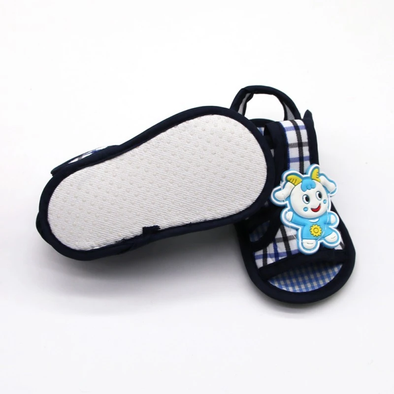 

2019 baby sandals cartoon animals plaid baby cotton sandals casual shoes soft bottom baby toddler shoes