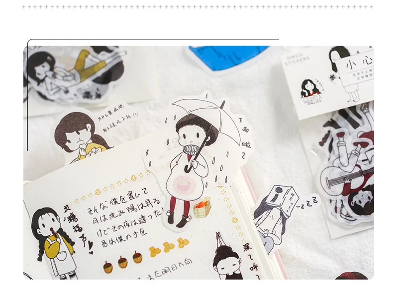 Kawaii Harajuku стикер для офиса, искусство, милая красивая девушка, украшение, сделай сам, рамка, наклейка, студенческий дневник, офисные принадлежности, 1 пакетов/лот