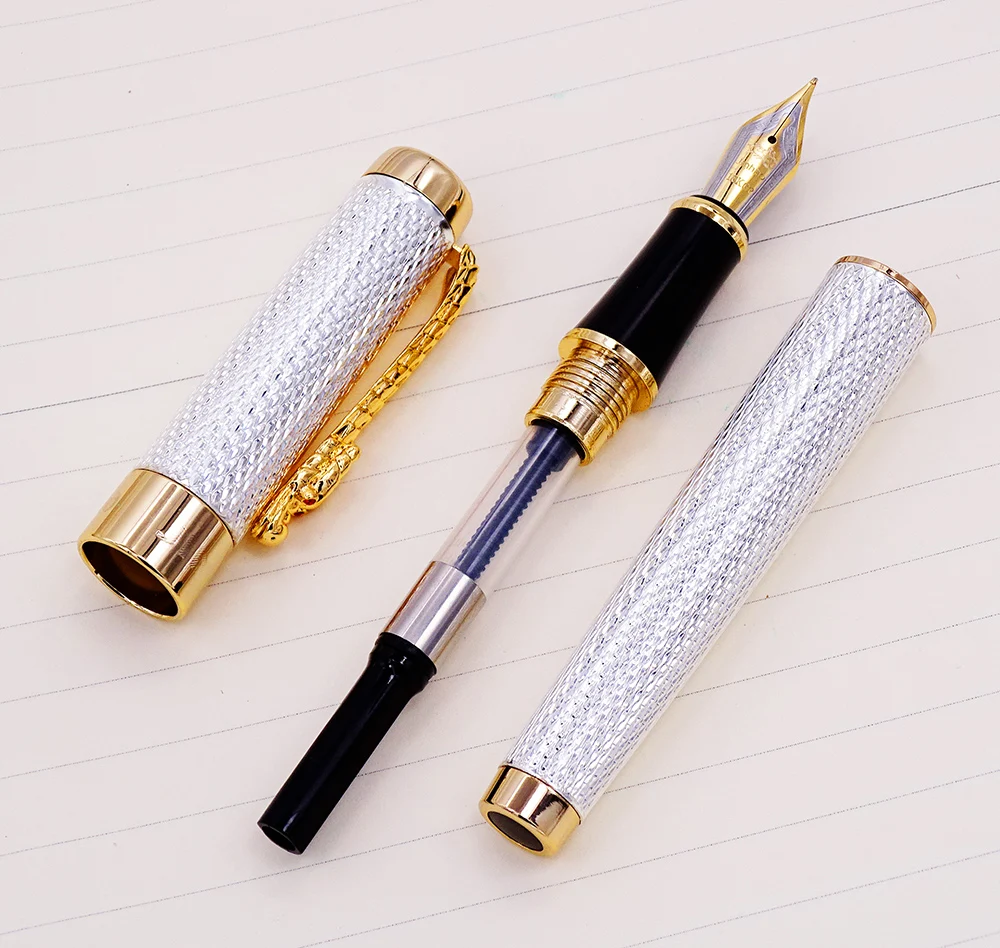 Jinhao 1200 винтажная Роскошная перьевая ручка с зажимом в виде дракона благородная