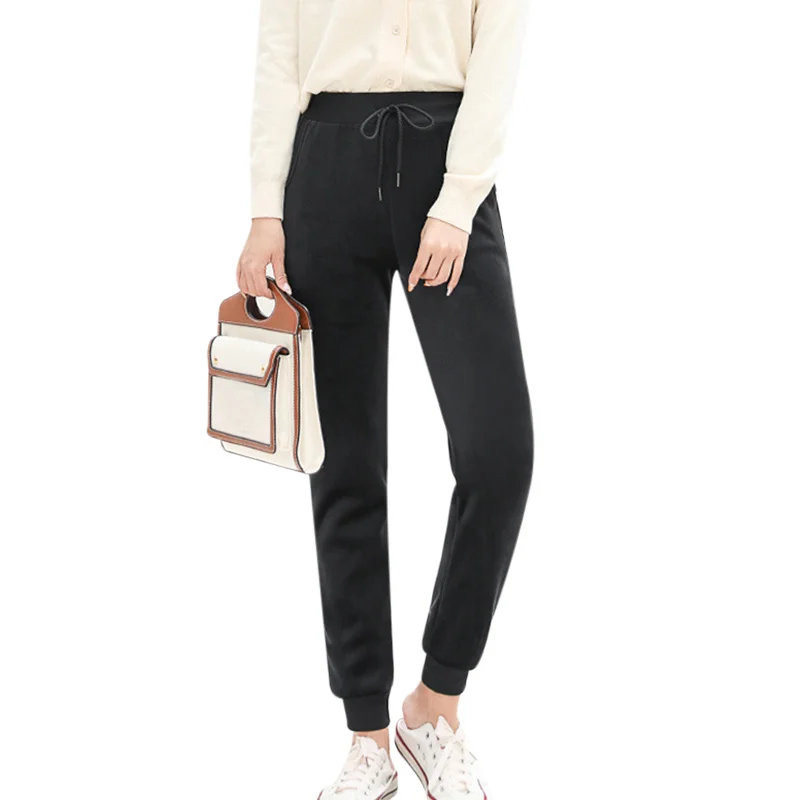 

NEW Slim Women Pant Winter Thick Warm Trousers Female Casual Cotton Padded Harem Pants Lined Fleece Autumn Sweatpants