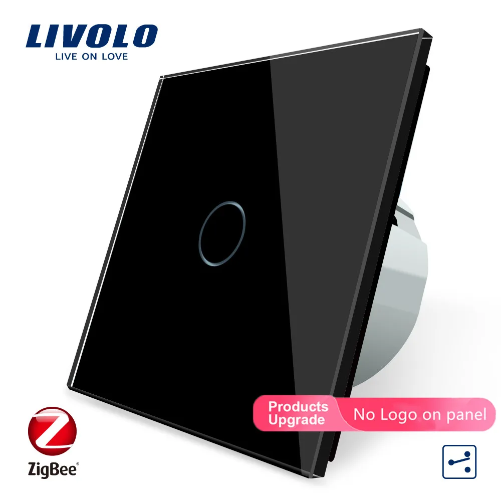Black-No logo Livolo ZigBee умный дом wifi переключатель Беспроводная интеллектуальная Автоматизация 2 способа управления приложением, работает с google home, aleax, echo, без логотипа - Цвет: Black-No logo