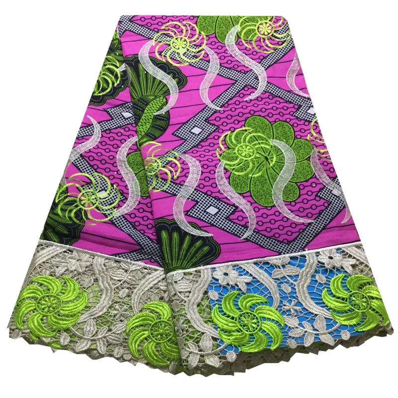 Новое поступление восковые принты с гипюровым шнуром кружевная ткань