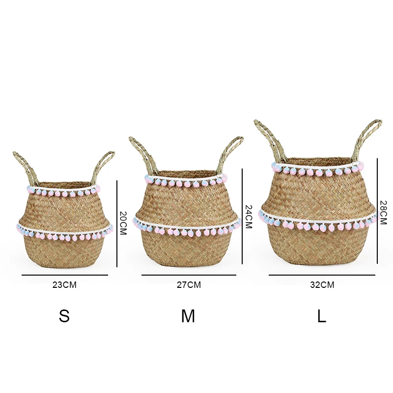 

New Foldable organizer Storage Basket Folding wicker basket rattan basket Garden Flower Pot Planter Laundry Basket
