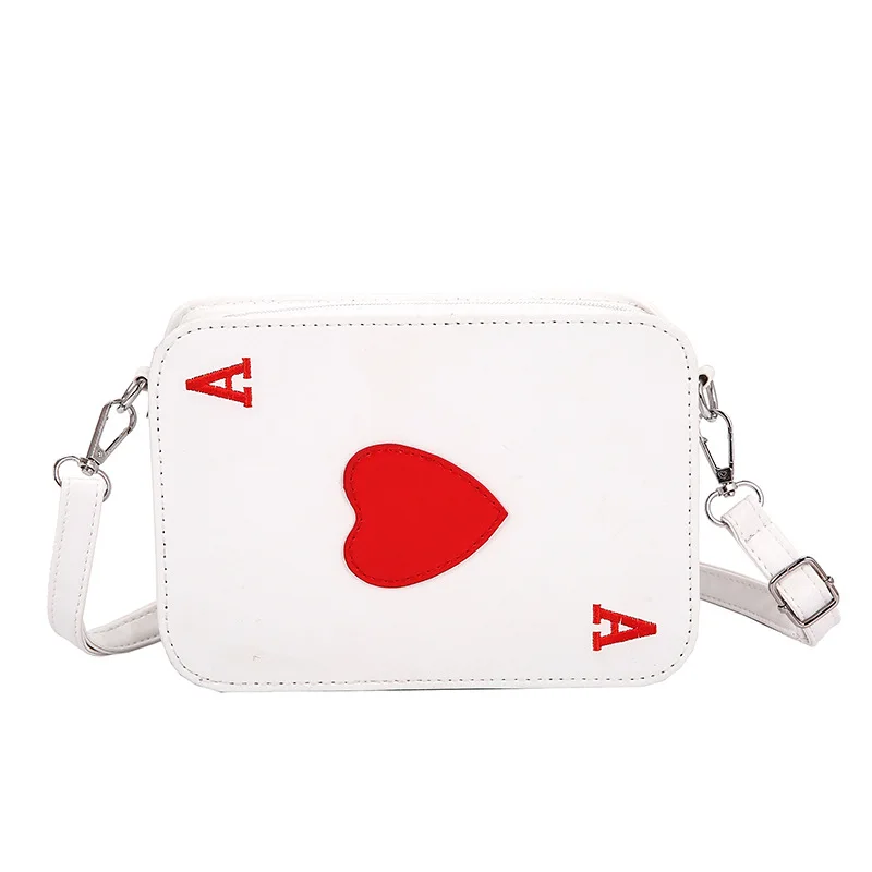 

New Embroidery Line Small Square Bag 2021 New Korean Style Red Heart Stylish and Simple Personality Shoulder Messenger Bag