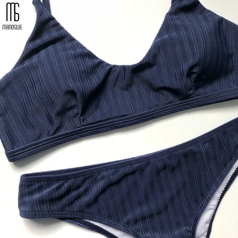 Manoswe 2019 женский купальник элегантный белый пуш-ап одноцветные купальники бикини